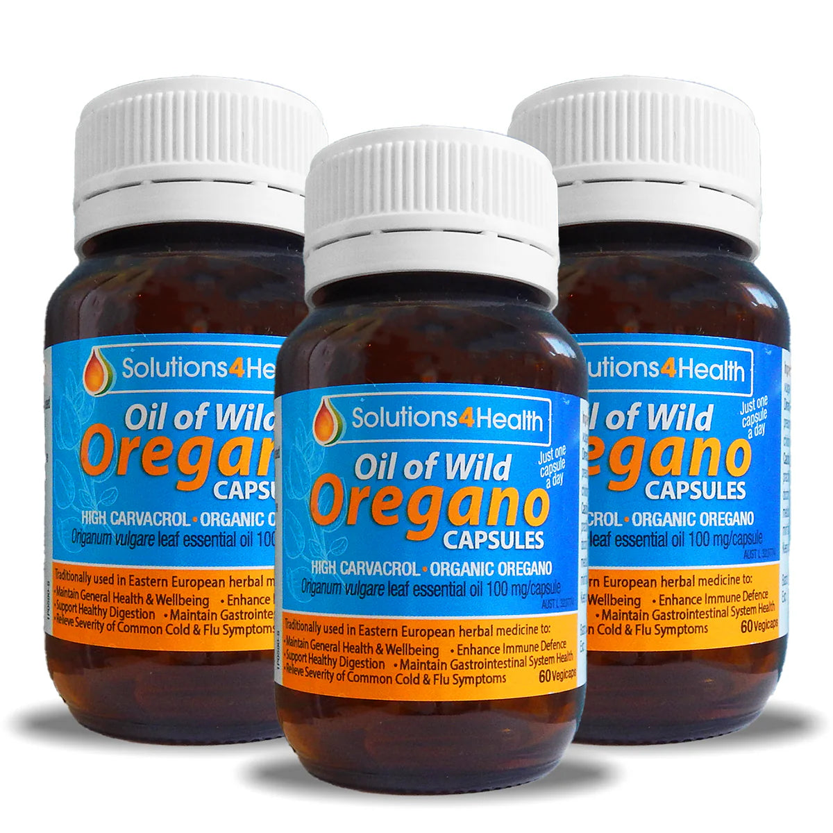 Oil of Wild Oregano 60 Capsule Bottle - 3 Bottle Value Buy