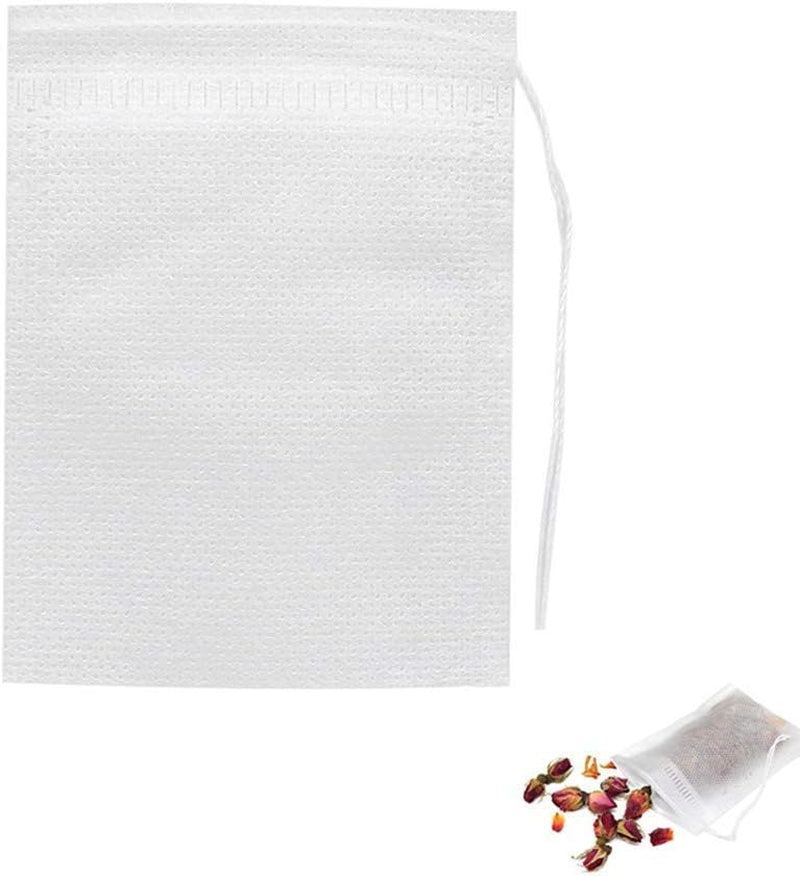 400Pcs Disposable Tea Filter Bags Empty Cotton Drawstring Seal Filter Tea Bags for Loose Leaf Teal(3.54 X 2.75 Inch)