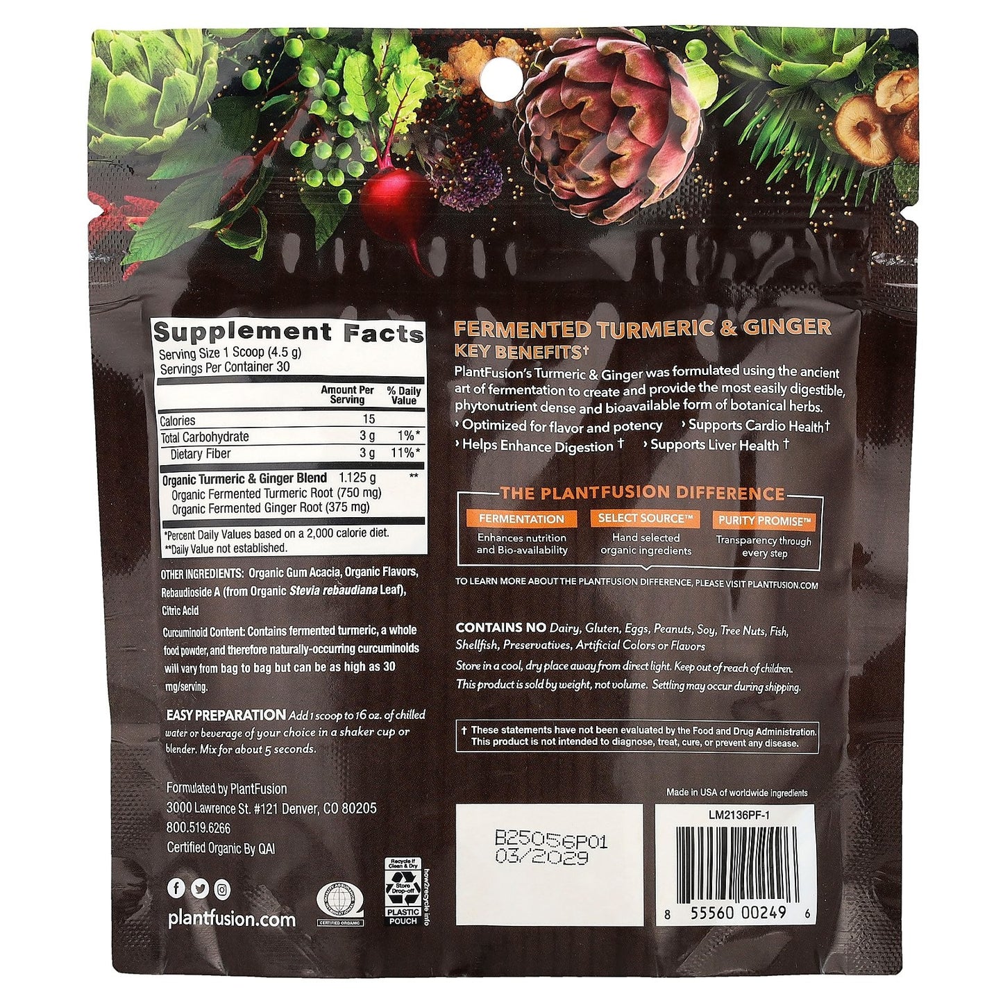 Organic & Fermented Turmeric & Ginger, 4.76 Oz (135 G)