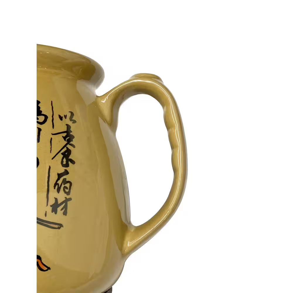 14.3-Cup Brown Ceramic Electric Kettle with Herb Cooking and Keep Warm Setting