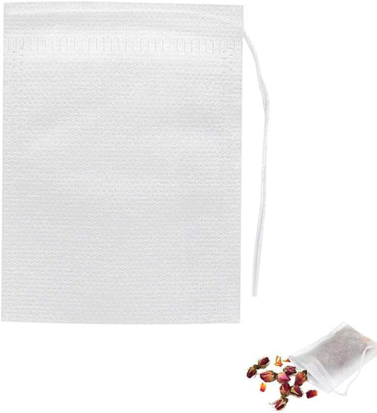 400Pcs Disposable Tea Filter Bags Empty Cotton Drawstring Seal Filter Tea Bags for Loose Leaf Teal（3.54 X 2.75 Inch）
