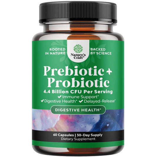 Prebiotics and Probiotics Gut Health Supplement - Super Potent Digestive Health Acidophilus Probiotic Capsules with Men and Womens Probiotics and Prebiotics for Colon Digestive Support and Immunity